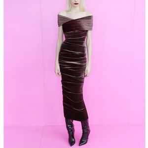 Alex Perry Layne Velvet Wrap Dress